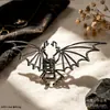 Pinza de pelo de garra de murciélago de metal, accesorio para el pelo de Halloween para mujer, pinza de tiburón para la parte trasera de la cabeza, pasador de calavera de estilo oscuro, accesorio para peinar el pelo