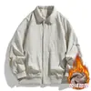 Chaqueta de Otoño e Invierno para Hombre Estilo Coreano Estilo Ligeramente Maduro Holgada con Solapa Corta Repelente al Agua para Exteriores Ropa de Trabajo