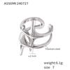 Anillo de estrella de viento frío con revestimiento de acero de titanio chapado en oro real de 18 quilates para hombre y mujer, estilo europeo y americano.
