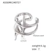 Anillo de Estrella Cruzada Europeo y Americano Transfronterizo, Estilo Frío Personalizado de Acero de Titanio Chapado en Oro Real de 18 Quilates, Anillo de Dedo Índice Moderno para Hombres y Mujeres