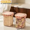 Pote BNBSselado Pote de Arroz Recipiente de Armazenamento de Grau Alimentício Cozinha Temperos Grãos Secos Caixa de Cereal