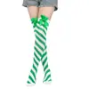 Calcetines Transfronterizos con Lazo Navideño, Rayas de Caramelo, Rayas Diagonales Blancas y Rojas, Calcetines Hasta la Rodilla, Accesorios para Fiesta de Baile, Suministro Directo de Fábrica