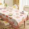 Toalha de Mesa Desenho Animado, Sem Lavagem, Impermeável, À Prova de Óleo, Resistente ao Calor, Estilo Dopamina Creme, Toalha de Mesa Retangular, Protetor de Mesa, Chá