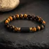 Amazon Pulsera de Obsidiana de 6MM Piedras de Turmalina Negra Natural Joyería Sencilla de Moda para Parejas Venta al por Mayor