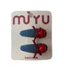 Pinza para el pelo con flequillo lateral de estrella roja dulce estilo coreano, pinza Bb para niñas, accesorio para el pelo con horquilla de cuero plateado y mezclilla