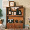 Caja de Almacenamiento de Cosméticos de Madera Vintage Gabinete Decorativo de Hotel Juguete Hecho a Mano Cajonera de Almacenamiento Tipo Cajón para Té