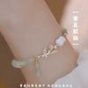 Pulsera de Flores Como Jade Hetian Natural para Mujer Nuevo Estilo Chino Festival de Bambú Verde Tianshan Pulsera Guoxue Marea Nacional Regalo Explosivo