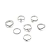 Anillo nuevo transfronterizo traje personalidad Amazon retro flor de taladro en forma de V traje de 7 piezas venta al por mayor