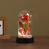 Ornamentos de Mesa com Tampa de Vidro Flor em Folha de Ouro Transfronteiriços, Acessórios para Lanternas de Borboleta, Artesanato, Itens de Exibição de Decoração de Casa Exquisitos Venda por Atacado