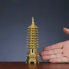 Torre Wenchang Seiko de Latón Puro Decoración de Bendición China Adornos para el Hogar Sala de Estar Oficina Estudio de Estudiante Dormitorio