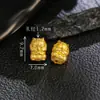 Banho Total em Prata de Lei S925 com Ouro 24K, Artesanato Antigo, Quatro Gatinhos com Furos Passantes, Pequenos Acessórios para Componentes de Pulseiras DIY Feitas à Mão
