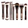Set de Pinceles de Maquillaje Doble Cara Transfronterizo Europeo y Americano, Pincel para Base tipo Almohada, Pincel para Polvo de Rubor, Pincel de Maquillaje Color Café, Herramientas de Belleza