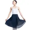 Vestido de Ballet em Chiffon com Cadarço, Saia de Comprimento Médio, Saia de Prática para Professor de Dança, Saia de Gaze que Marca a Cintura, Saia de Dança, Feminino e Elegante