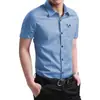 Camisa de Verano Nueva Transfronteriza 2020 para Hombre Casual Coreana Atractiva Versátil Ropa de Trabajo Manga Corta Camisa de Algodón Puro