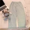 Pantalones de Pijama para Mujer Algodón Burbuja Pantalones para Caminar Pantalones con Estampado de Cuadros de Dibujos Animados para Hombres y Mujeres Pantalones para Usar Afuera en Pareja