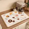 Tapete para máquina de café de barra, tapete absorbente de escritorio, tapete suave de diatomeas drenante para encimera de cocina, tapete de placa aislante térmico anti-quemaduras