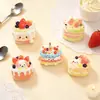 Acessórios de resina de bolo de frutas em desenho animado, materiais DIY de cola de creme, acessórios decorativos, enfeites fofos de brinquedo de comida