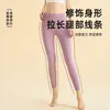 Calça Outono de Lã Alemã Lisa Cor Sólida Feminina Alta Elasticidade Modeladora Afinando Quente Calça Camada Base Dupla Face Escovada Cintura Alta Calça Justa