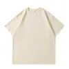 Camiseta de Malha Respirável de Verão 220g Fio 40, Manga Curta, Cor Sólida, Casual, Caimento Solto com Ombros Levemente Caídos, Personalização no Atacado