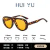 Gafas de sol ovaladas versátiles de alta gama con forma de sapo retro para mujer, tendencia europea y americana, protección solar para exteriores, a la moda, gafas de sol transfronterizas para hombre