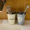 Copo de Enxaguante Bucal Foca Fofa para Uso Doméstico, Versão para Casal, Copo para Escova de Dentes, Copo Dental de Aço Inoxidável para Dormitório Estudantil