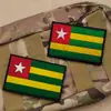 Parche de Bandera Nacional de Togo de Bandera Africana 2D de PVC Bordado Colorido para Bolsas, Sombreros, Accesorios, Emblema de Bandera Táctica