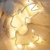 Cortina de luz de ventana con forma de huevo de conejo de hierro forjado, luz de Pascua transfronteriza, decoración luminosa para fiestas y vacaciones, luz de ventosa para ventana