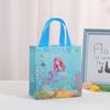 Bolsa de regalo de fiesta de cumpleaños de sirena, bolsa de embalaje de regalo impresa, bolso de mano no tejido, bolsa para llevar