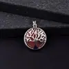 Pedra Natural Cristal Ágata Joias Redondas Liga Árvore da Fortuna Pingente Colar Acessórios Grandes Joias Comércio Exterior Venda Quente