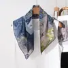 Pañuelo Cuadrado de Algodón Estilo Pintura al Óleo con Estampado de Arte Vintage, Pañuelo de Seda Decorativo Suave y Versátil, Nuevo Pañuelo de Cuello de Moda para Mujer