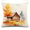 Funda de almohada de hoja de arce y calabaza de otoño transfronteriza Cubierta de cojín para sofá de casa de campo Venta directa de fábrica Hoja de arce