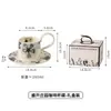 Selección TransfronterizaJuego de Taza y Platillo de Cerámica para Café, Taza para Beber Té de la Tarde, Taza de Alto Valor, Taza de Lujo Ligero