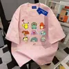 Algodón 100% Puro Estilo Harajuku Ins Corte Holgado Adelgazante Verano Estilo Perezoso Pareja Tie-Dye Cuello Redondo Manga Corta Camiseta Top Unisex