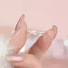 Anillo de Cruz de Plata Pura S925 Dulce con Circonita para Mujer, Simple, Lujo Ligero, Elegante, Suave, Artístico, Anillo Lindo, Venta al por Mayor
