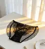 Calcinhas Rendadas Picantes com Estampa de Leopardo e Bolinhas, Pretas e Brancas Vazadas de Cintura Alta Finas para Mulheres