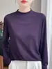 Suéter Fino de Punto de Cuello Medio para Mujer, Elegante Top de Capa Base para Otoño e Invierno 2026, Camiseta Blanca Base