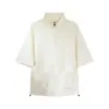 Enbu Nuevo de Moda Ins Verano Secado Rápido Casual Holgado Versátil Moda Ropa de Trabajo Camiseta de Manga Corta Chaqueta para Hombre Top