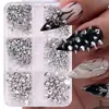Europeu e Americano Transfronteiriço 6 Grades Rivet de Nail Art Joia Metal Ponta Cônica Estilo Punk Joia de Nail Art Acessórios DIY para Unhas Diamante