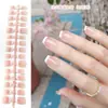 Uñas Cortas Populares Estilo Francés Transfronterizas de Presión, Estilo Francés Rojo, Estilo Francés Negro, Estilo Francés Blanco, Uñas Desmontables de Gama Alta