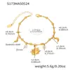 Xinyixin Acero Inoxidable 18K5A Circonita Geométrico Múltiples Accesorios Pulsera Tobillera DIY Joyería Trébol de Cuatro Hojas Suerte