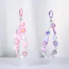 Llavero de Macarrón Nuevo y Creativo con Cuentas, Colgante para Cadena de Teléfono, Correa de Teléfono Exquisita y de Moda
