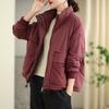 Chaqueta de Algodón Acolchada con Bolsillo Grande para Mujer, Holgada Talla Grande Cálida de Invierno Nuevo Retro Casual Manga Larga Abrigo de Algodón Venta al por Mayor