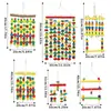 Brinquedo de papagaio: Blocos de construção estilo cascata, gaiola decorativa de corda com bola de videira, brinquedo de escalar e roer para papagaios grandes, médios e pequenos