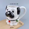 Taza de Café para Perro Pintada a Mano Creativa Taza de Cerámica Taza de Té Cabeza de Animal Taza de Regalo Taza de Cerámica con Cabeza de Perro 3D