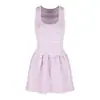 Vestido Camisola de Tricô Roxo Taro com Gola U para Mulheres, Vestido de Verão Slim Fit com Cintura Marcada Sem Mangas, Estilo Puro Desejo, Vestido Curto Evasê Emagrecedor