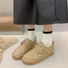 Novos Moccasins de Pelúcia Planos Quentes com Solado Macio Antiderrapante para Inverno Moccasins Femininos de Couro Macio 2025