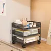 Estante de almacenamiento debajo del escritorio Estantería al lado de la mesa Multicapa Móvil Mochila de oficina De pie Almacenamiento de libros y snacks Carrito pequeño