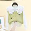 Chaleco cárdigan corto de punto para mujer, elegante para primavera y otoño, adecuado para usar en capas, prenda exterior sin mangas de corte holgado