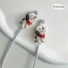 Protector de cable de datos de oso de peluche obsesionado con la música, anti-rotura, protector de cable de datos para teléfono móvil Tipo-C,