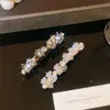 Pinza para el pelo vintage de cristal estilo francés, pinza lateral para flequillo para mujer, accesorio para el pelo de resorte elegante y sofisticado